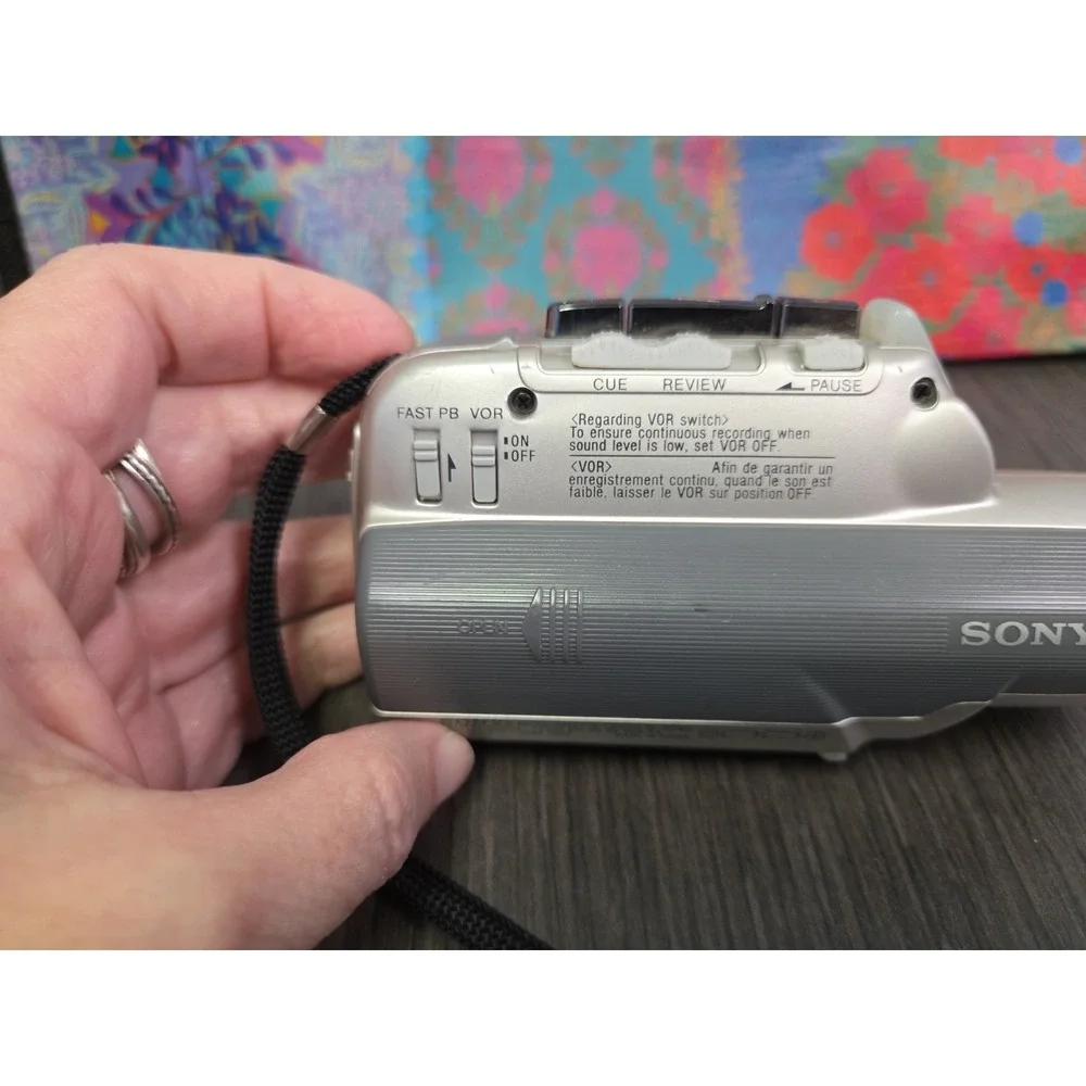 Sony Microcassette M-100MC Silver Handheld Microcassette Clear Voice Recorder